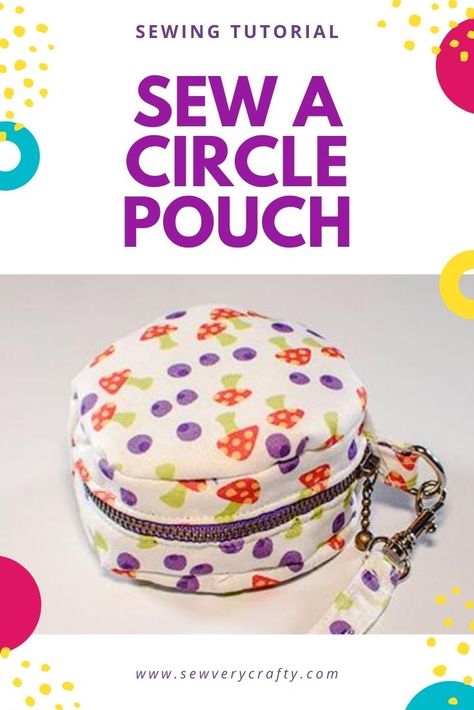 Follow this step-by-step sewing tutorial to learn how to make this terrific sewing project.  This simple circle pouch is  a quick and easy sewing project that is fun and functional.  It is perfect for headphones, coins, or chapstik or whatever small items you need to carry. Round Zipper Pouch Tutorial, Circle Zipper Pouch, Headphone Case Sew, Round Zipper Pouch, Savoury Meals, Diy Pouch Tutorial, Round Pouch, Circle Purse, Diy Projects To Sell