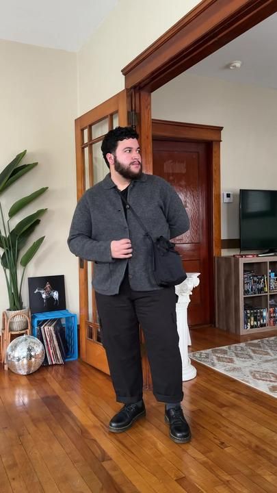 Thanks for sticking around for my silly little outfits🫶🏻 #mensfashio... | TikTok Straight Man Fashion, Plus Size Men Style, Plus Size Male Fashion Casual, Plus Size Male Outfits, Men’s Fashion Plus Size, Nerd Style Men, Plus Size Guy Outfits, Middle Aged Men Fashion, Big Man Fashion