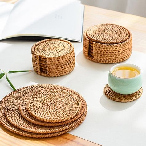 Get The Look, Nancy Meyers Edition | Something's Gotta Give Dining Room - Lauren Nelson Bamboo Tea, Classic Table, Table Coasters, Cup Mat, Cup Coaster, Eco Friendly Design, Handmade Table, Tea Accessories, Placemat Sets