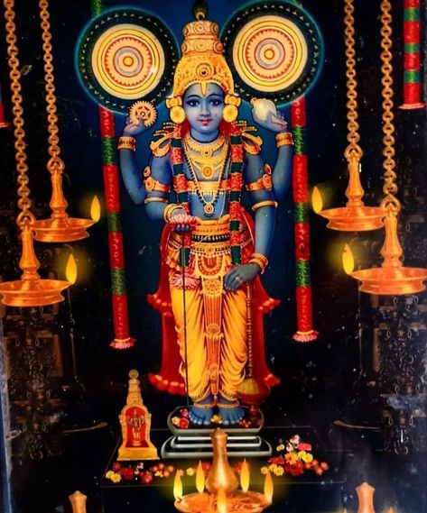 Guruvayurappan Images, Guruvayur Krishna, Guruvayoorappan Images, Rare Paintings, God Frame, Vishnu God, Hare Rama Hare Krishna, Android Wallpaper Art, Kerala Mural Painting