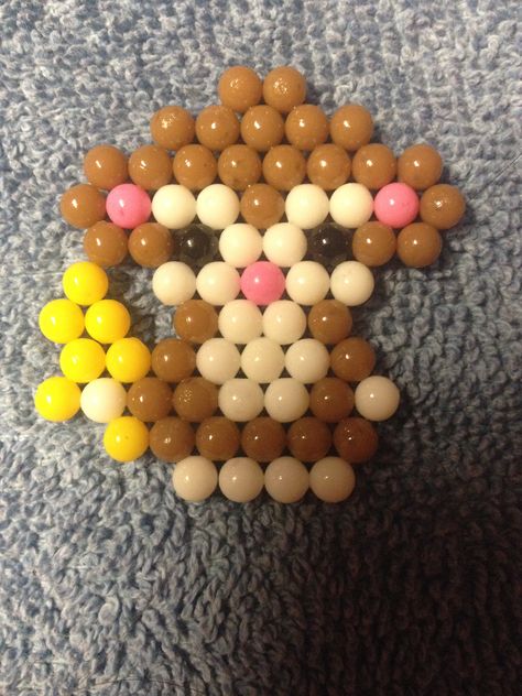 Cute Beado monkey!! Small Aqua Beads Ideas, Aqua Beads Template, Aqua Beads Patterns, Aqua Beads Ideas, Aqua Beads Patterns Easy, Aquabeads Ideas, Aquabeads Templates, Melt Beads Patterns, Diy Kandi Bracelets