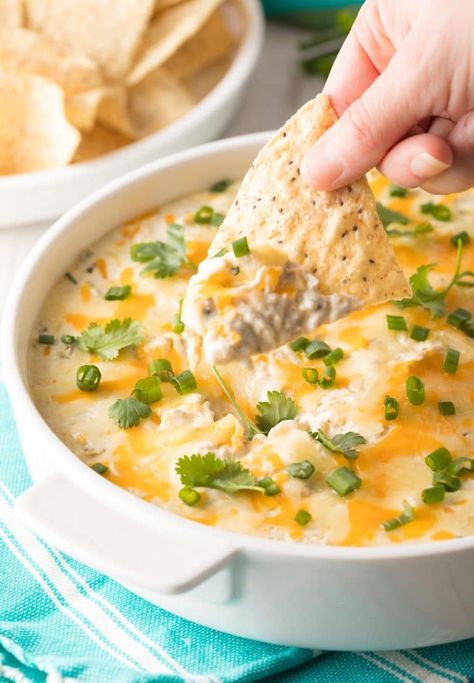 Amazing King Ranch Chicken Dip Recipe #ASpicyPerspective #dips #party Ranch Chicken Dip, Dips Party, Philly Cheese Steak Dip, Dip Video, Oven Cooked Bacon, Crab And Artichoke Dip, King Ranch Chicken Casserole, King Ranch Chicken, Baked Dips