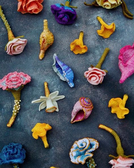 15 Enchanting Images Of Crochet Art Depicting Lush Flora, Fungi, And Seashell Marvels, Created By Marianne | DeMilked Art Au Crochet, Etsy Instagram, Crochet Art, Learn To Crochet, Polymer Clay Jewelry, Creative Process, Cool Artwork, Clay Jewelry, Fiber Art