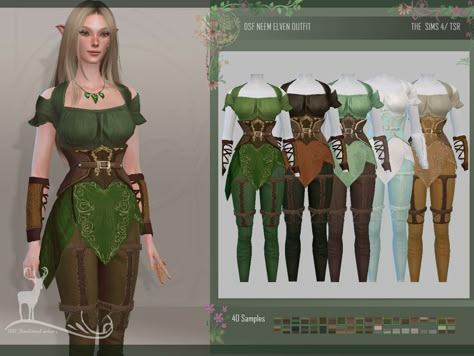 Elven Outfit, Boho Fashion Spring, Los Sims 4 Mods, Elf Outfit, Sims Medieval, Elf Clothes, Sims 4 Teen, Sims 4 Dresses, Sims 4 Downloads