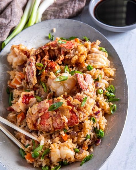 Darius cooks Lobster Fried Rice Recipe, Lobster Fried Rice, Darius Cooks, Crab Fries, Fried Lobster, Seafood Dish Recipes, Lobster Recipes, Rice Dish, Dinner Is Served