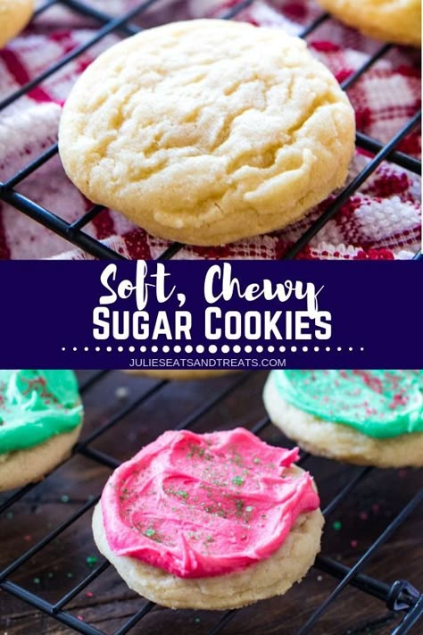 Soft Chewy Sugar Cookies, Soft And Chewy Sugar Cookies, Drop Sugar Cookies, Soft Sugar Cookie Recipe, The Perfect Cookie, Chewy Sugar Cookies, Soft Sugar, Sugar Cookie Frosting, Easy Sugar Cookies