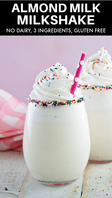 Almond Milk Gluten Free Recipes, Healthy Milkshake Recipes Almond Milk, Milkshake With Almond Milk, Almond Milkshake Recipe, Almond Milk Milkshake, Dairy Free Milkshake Recipe, Non Dairy Milkshake, Almond Milk Shake Recipes, Almond Milk Drink Recipes