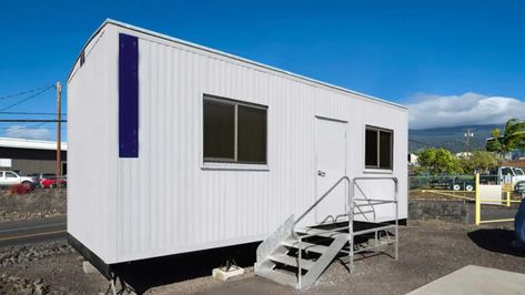 Office Trailer Conversion, Office Trailer Remodel, Trailer Office Ideas, Enclosed Trailer Office Ideas, Mobile Trailer Business, Mobile Office Trailer, Trailer Business, Site Office, Work Trailer