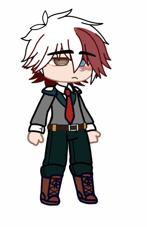 Shoto Todoroki gacha oc mha/my hero academia/bnha Gacha Todoroki, My Hero Academia Outfits, My Hero Academia Gacha Club, My Hero Academia Gacha, Mha Gacha, Gacha Designs, Middle School Outfits, Mha Oc, Academia Outfits