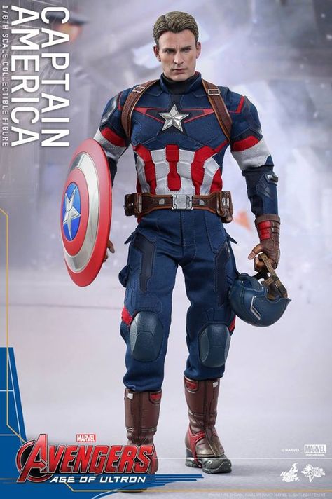 Premiere toy company, Hot Toys, has officially revealed their "Avengers: Age Of Ultron: 1/6th Scale Captain America Collectible Figure." It's glorious! Marvel 616, Captain America Figure, Captain America Suit, Captain America Jacket, Captain America 1, Captain America Action Figure, Captain America Wallpaper, Storm Troopers, Avengers 1