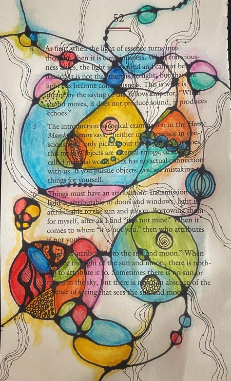 Neuro Graphic Art, Neurological Art, Neuroscience Art, Neurology Art, Neurographic Art, Newspaper Art, Zentangle Artwork, Book Page Art, Zen Doodle Art