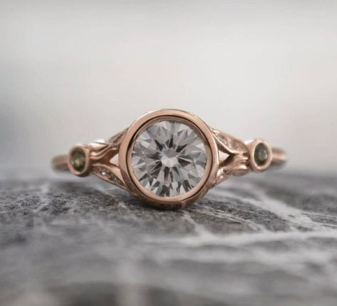 1.50 Ct Round Cut Bezel Set Colorless Moissanite Engagement Ring Rose Gold Over Luxury Jewelry Box, Bezel Set Engagement Ring, Bezel Engagement Ring, Bezel Set Ring, Ring Bezel, Moissanite Diamond Rings, Rose Engagement Ring, Moissanite Ring, Rose Gold Engagement Ring