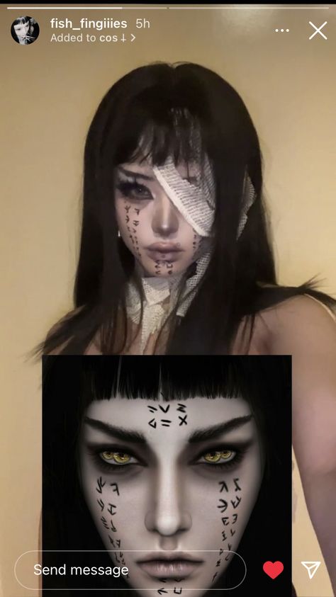 Halloween Black Hair Costume, Black Hair Halloween Costumes Ideas, Halloween Makeup 2024, Halloween Costumes Black Hair, Black Hair Halloween Costumes, Tattoos Disney, Horror Make-up, Anime Cosplay Makeup, Cute Halloween Makeup