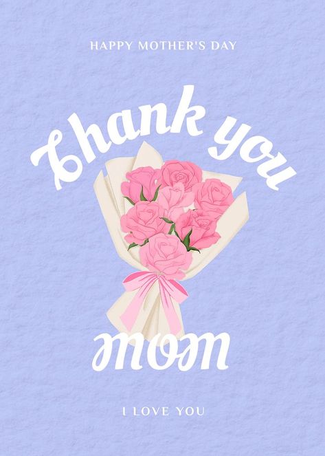 Mother's day card template, editable digital painting remix | premium image by rawpixel.com / Aew Mother’s Day Aesthetic Art, Mother’s Day Graphic, Mothers Day Card Template, Moms Day, Create Font, About Mother, Thank You Mom, Thanks A Bunch, Awesome Designs