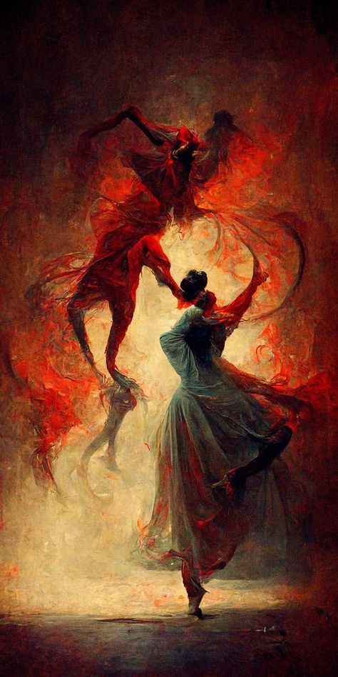 Devil Painting, Devil Wallpaper, Oil Painting Wallpaper, Iphone Wallpapers Full Hd, Dancing With The Devil, Dance With The Devil, Dark Gothic Art, Wallpaper Full Hd, Paint Themes