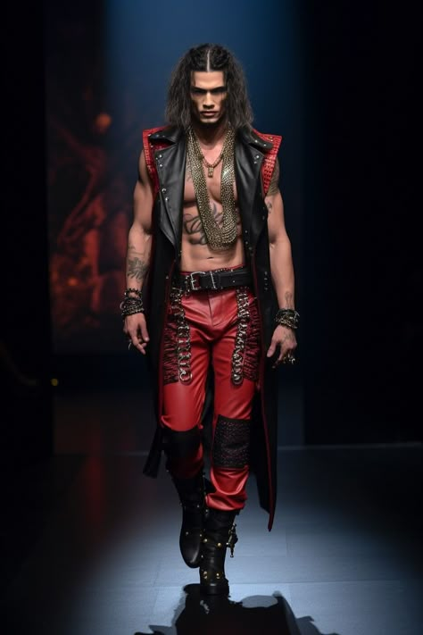 Men Extravagant Fashion, Moulin Rouge Outfits, Insane Fashion, Dapper Mens Fashion, Model Man, King Outfit, Drag King, Burning Man Outfits, Menswear Runway