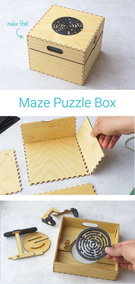 Discover new wooden ideas perfect for Montessori learning, including jigsaw puzzles designed for little hands. Laser Puzzle Wood, Cardboard Puzzle Box Diy, Laser Diy Projects, Dt Lamp, Puzzle Box Diy, Puzzle Box Design, Laser Cut Box Design, Puzzle Box Plans, Chinese Puzzle Box