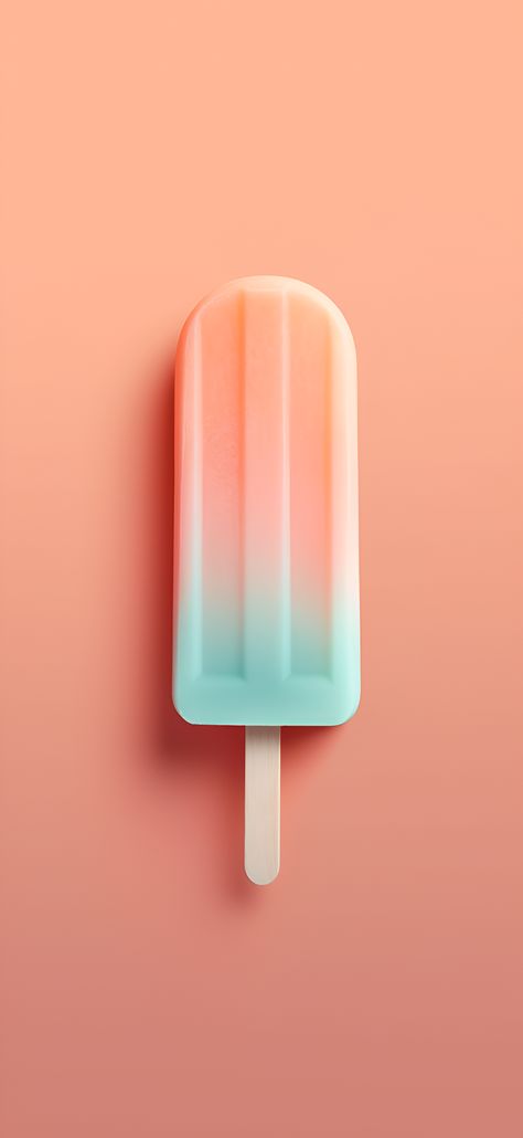 High-definition image of a teal and peach popsicle on a light pink colored background. Peach Photography Aesthetic, Peach And Turquoise Aesthetic, Peach And Mint Aesthetic, Peach Pink Color Combination, Cute Peach Aesthetic, Teal And Peach Aesthetic, Peach Coloured Wallpaper, Sweet Summer Aesthetic, Peach Fuzz Color Aesthetic