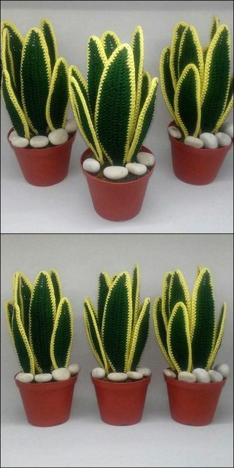 Cómo decorar el hogar con flores de ganchillo Cactus En Crochet, Crochet Succulent, Crochet Garden, Confection Au Crochet, Crochet Flowers Free Pattern, Crochet Cactus, Crochet Toddler, Crochet Plant, Crochet Leaves