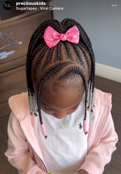 Little Black Girls Hairstyles For Kids Braid, Braided Hairstyles For Two Year Old, Lemonade Braids Little Kids, Black Girls Hairstyles Braids Kids Easy, Braid Hairstyles For Toddler Girls Black, Toddler Girls Braided Hairstyles, Toddler Braided Hairstyles Girl Black, Kids Braided Ponytail With Curls, Kids Braid Styles With Beads