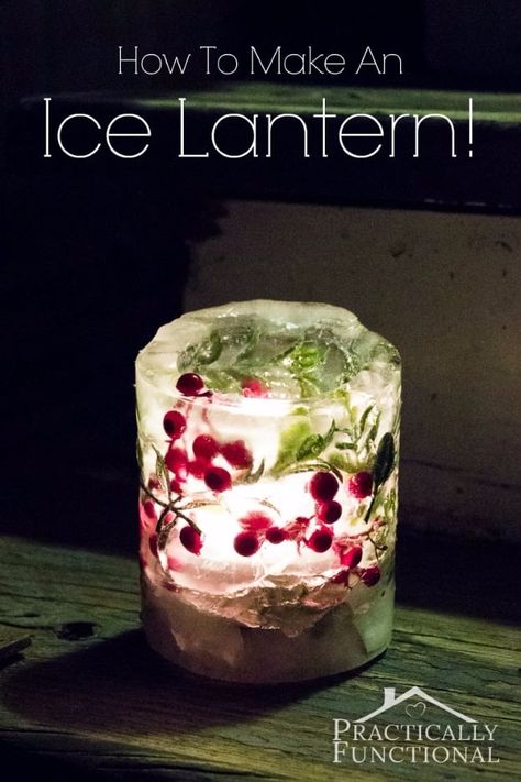 DIY Christmas Luminaries and Home Decor for The Holidays - DIY Ice Lantern - Cool Candle Holders, Tea Lights, Holiday Gift Ideas, Christmas Crafts for Kids #diy #luminaries #christmas Ice Lanterns, Ice Candle, Jul Diy, Astuces Diy, Noel Christmas, Winter Fun, Winter Crafts, Yule, Winter Decor