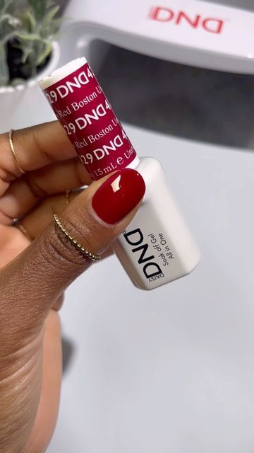 Deviny Thompson on Instagram: "Ok soooo the girlies said this is the one 👀♥️ @dndgel

What’s your favorite red ? ❤️
@dndgel so I can swatch it 

💰Discount Code: devinydnd25 

Colors:
429 Boston University 
•
• 
#nailtechcheck #nailswatch #diynails #nailpolish #nails #rednails #instagramreels #DNDGel #DNDGelPolish #DNDgelpartner #bostonuniversity" Dnd Boston University Red, Boston Red Nails, Boston University Red Nails, Dnd Nail Colors, Dnd Red, Dnd Gel Nail Polish, Christmas Nail Colors, Dnd Gel Polish, 2024 Nails