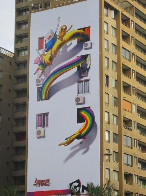 Adventure Time Billboard ad. Adveture Time, Land Of Ooo, Bravest Warriors, 3d Street Art, Finn The Human, Jake The Dogs, Bee And Puppycat, Adventure Time Art, Street Art Graffiti