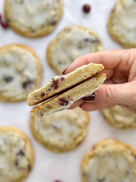 Lemon Cranberry Cookies - SALTED sweets Cranberry Lemon Shortbread Cookies, Lemon Cranberry Cookies, Cranberry Cookie, Lemon Cranberry, Cranberry Cookies Recipes, Measuring Flour, Lemon Shortbread Cookies, Cranberry Orange Muffins, Orange Muffins