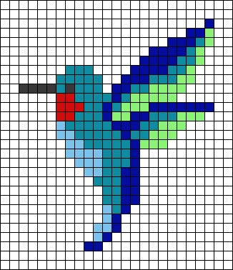 Pixel Art Pattern Dragonfly, Cross Stitch Patterns Tree, Hummingbird Pixel Art, Hummingbird Alpha Pattern, Perler Bead Dragonfly, Hummingbird Bead Pattern, Hummingbird Perler Bead Patterns, Perler Beads Birds, Alpha Cross Stitch Patterns