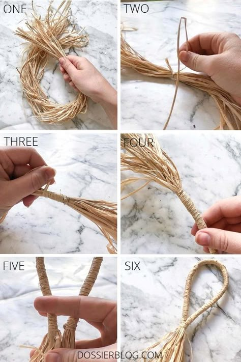 Rafia Diy, Rafia Crafts, Door Tassel, Raffia Crafts, Tassels Tutorials, Tutorial Macramé, Garden Cafe, Natural Diy, Boho Diy