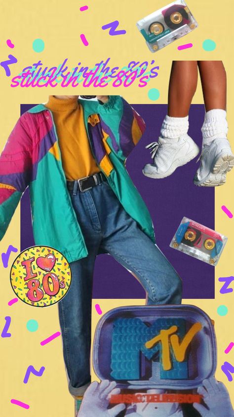 #mtv #fashion #vintage #retro #aesthetic #eighties 80s Female Fashion Aesthetic, Retrowave Aesthetic Outfits, 80s Aesthetic Retro Outfits, Quinncore Aesthetic, Retrowave Outfit, 1980s Fashion Aesthetic, Ropa Retro 80s, 80s Jeans Outfit, Mtv Aesthetic