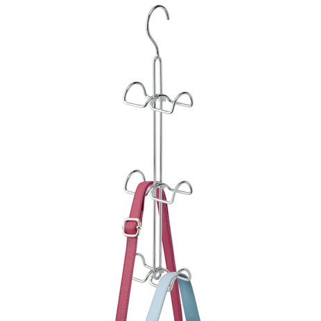 InterDesign Classico Hanging Closet Organizer for Purses, Handbags, Satchels, Backpacks, Scarves, Pashminas, Slings, Closet Accessories, 6 Hooks, Chrome - Walmart.com - Walmart.com Hanging Purses, Handbag Holder, Scarf Holder, Handbag Hanger, Purse Hanger, Backpack Organization, Hanging Closet Organizer, Hanging Closet, Closet Accessories