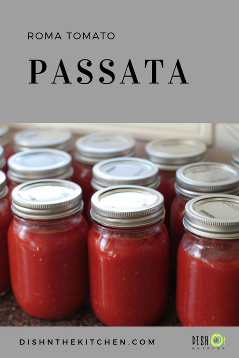 Make the most out of ripe Roma tomatoes by preserving them in this simple passata. It's delicous on it's own with pasta or used in your favourite recipe. #Passata #preserving #canning #tomatosauce #hotwaterbath Roma Tomato Recipes, Passata Sauce, Tomato Dishes, Tomato Puree, Canning Tomatoes, Roma Tomatoes, Tomato Recipes, Canning Recipes, Gorgeous Nails