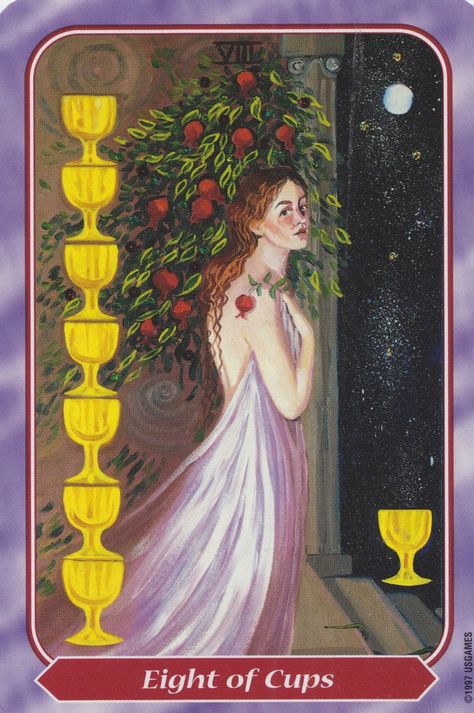 Spiral Tarot Deck 8 Of Cups Tarot, 8 Of Cups, Eight Of Cups, Tarot By Cecelia, Diy Tarot Cards, All Tarot Cards, Cups Tarot, Fortune Telling Cards, Tarot Cards Art