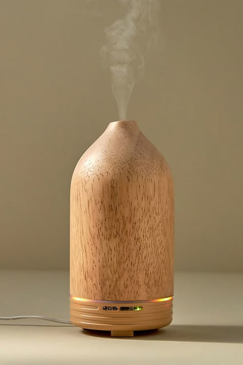 The CAMPO Ultrasonic Essential Oil Diffuser preserves essential oil properties with ultrasonic vibrations with no heating or burning, and it has auto-shutoff and LED light for soft illumination. A 100% natural and safe alternative to candles, it's perfect for boardrooms to bedrooms to kitchens to kids’ rooms. | Ultrasonic Essential Oil Diffuser by CAMPO in Beige at Anthropologie Cool Diffusers, Essential Oil Diffuser Aesthetic, Oil Diffuser Aesthetic, Aesthetic Diffuser, Nontoxic Cleaning Products, Essential Oils Properties, Decorative Diffuser, Gifts For Grandmas, Colorful Cafe