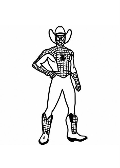 Cowboy Spiderman in 2022 | Marvel tattoos, Spiderman tattoo, Cowboy tattoos Cowboy Spiderman Tattoo, Marvel Tattoos Spiderman, Cowboy Flash Tattoo, Cowboy Spiderman, Small Marvel Tattoo, Small Marvel Tattoo Ideas, Small Funny Tattoos, Small Tattoo Stencils, Spiderman Tattoos