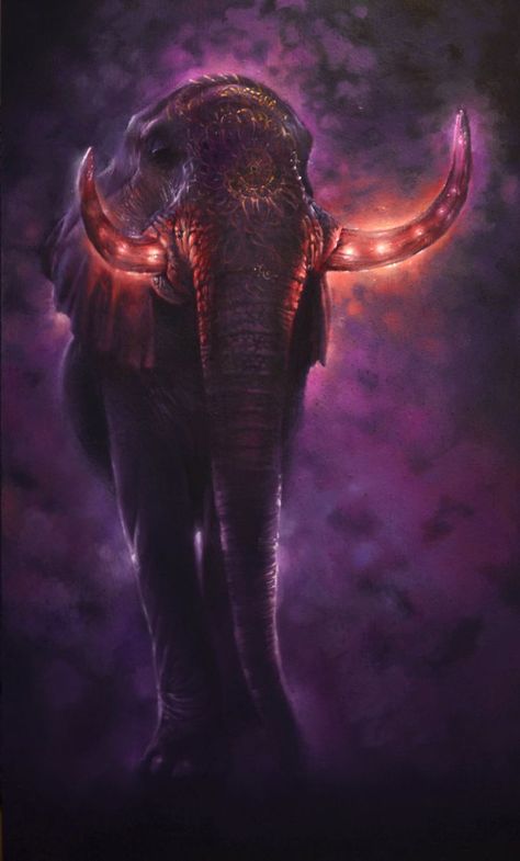 Phantidae: Lumiphant by Sirenophilia glowing elephant tusks monster beast creature animal | Create your own roleplaying game material w/ RPG Bard: www.rpgbard.com | Writing inspiration for Dungeons and Dragons DND D&D Pathfinder PFRPG Warhammer 40k Star Wars Shadowrun Call of Cthulhu Lord of the Rings LoTR + d20 fantasy science fiction scifi horror design | Not Trusty Sword art: click artwork for source Don Corleone, Elephant Art, Mystical Creatures, Visionary Art, Creature Concept, Fantasy Inspiration, Magical Creatures, Fantasy Artwork, Creature Design