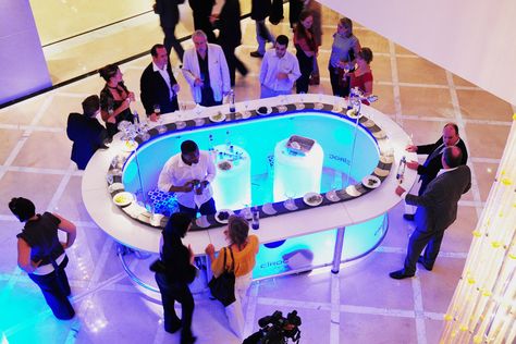 Designer mobile sushi bar with conveyor belt | Pre-Motion Abu Dhabi Desert, Sushi Catering, Desert River, Conveyor Belt Sushi, Sushi Style, Food Counter, Event Display, Event Furniture, Furniture Rental