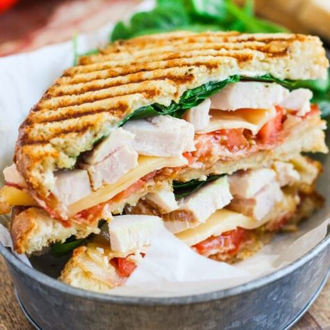 Chicken Bacon Ranch Panini - Pumpkin 'N Spice Chicken Bacon Ranch Panini, Turkey Pesto Sandwich, Garlic Ranch Dressing, Hot Pastrami Sandwich, Pesto Turkey, Turkey Pesto, Garlic Ranch, Chicken Panini, Pesto Sandwich