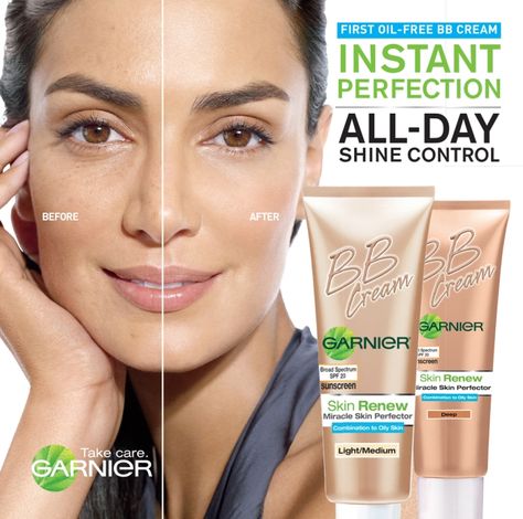 Bb Cream Before And After, Bb Cream For Oily Skin, Garnier Bb Cream, Garnier Skinactive, Bb Creams, Cream For Oily Skin, Everyday Makeup Routine, Garnier Skin Active, Color Correcting