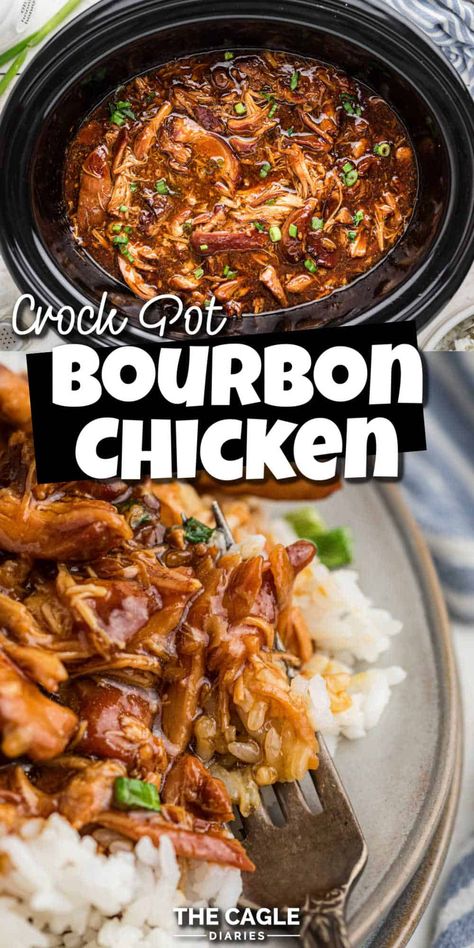 Crock Pot Bourbon Chicken makes this dish even easier to make. You'll think you're sitting in the food court at the mall. Bourbon chicken cooked in the slow cooker is wickedly easy with step by step directions. Dinners Husbands Can Make, Easy Cheap Dinners Crockpot, Super Bowl Crockpot Meals, New Orleans Crockpot Recipes, Comforting Crockpot Recipes, 10 In 1 Multi Cooker Recipes, Different Crockpot Meals, Cheap Easy Healthy Crockpot Meals, Recipe Ideas Crockpot