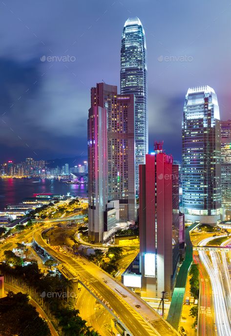 Hong Kong Building, Hong Kong Night, Dream Trips, Zhuhai, High Rise Building, China Travel, Office Building, Travel Dreams, At Night