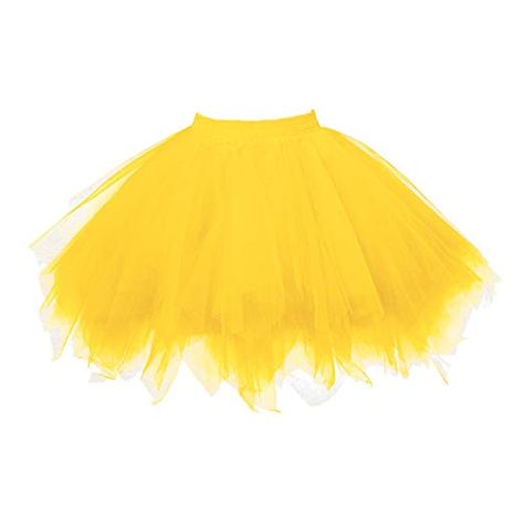 Topdress Women's 1950s Vintage Tutu Petticoat Ballet Bubble Skirt (26 Colors) Gold S/M Yellow Tutu, Petticoat Skirt, Gold Mini Skirt, Gold Tutu, Cheap Halloween Costumes, Vintage Ballet, Gold Skirt, Dance Ballet, Tutu Costumes