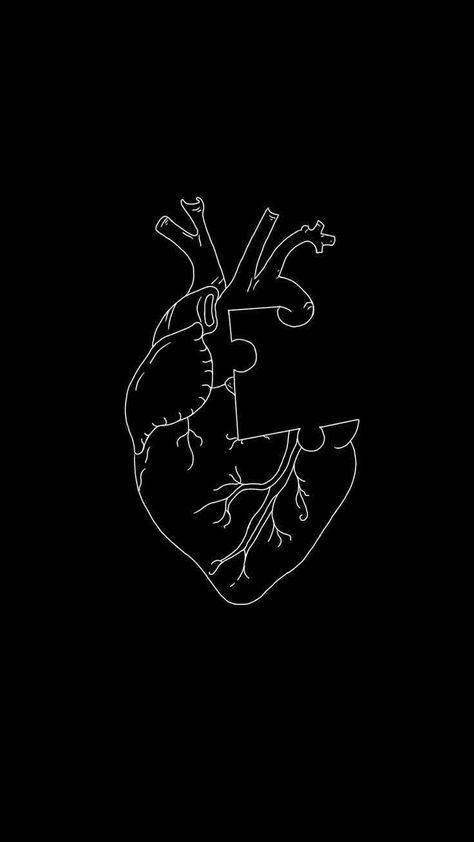 Connected Hearts, Black And White Art Drawing, Casual Nails, That's Me, Shadow Pictures, Matching Wallpaper, Edgy Wallpaper, Dark Heart, Trendy Wallpaper