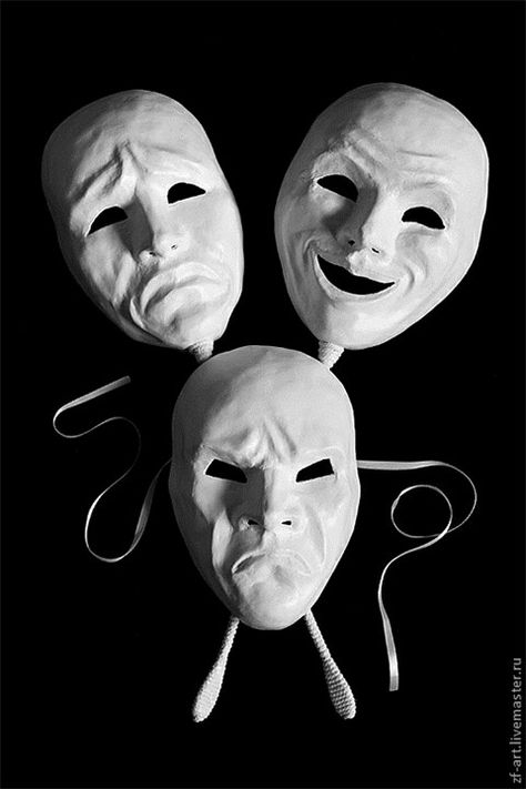 Acting Masks, Venetian Carnival Masks, Mask Drawing, Theatre Masks, Office Artwork, Cool Masks, Different Emotions, Carnival Masks, Art Event