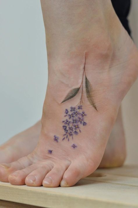 Beautiful Lilac Tattoos: Ideas, Designs, and Meanings Lilac Tattoo Design, Lilac Tattoos, Lilac Tattoo, Magnolia Tattoo, Lilac Bushes, Ink Well, Just Ink, Diy Watercolor Painting, Zach Bryan