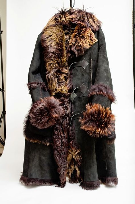 ONLY (200) MADE AUTHENTIC ROBERTO CAVALLI BLACK SUEDE SHEARLING LINED JACKET | eBay Fun Jackets, Fur Lined Jacket, Buckle Jackets, Fur Lined Coat, Cool Coats, Jacket With Fur, Concept Clothing, Crazy Outfits, Leopard Print Jacket