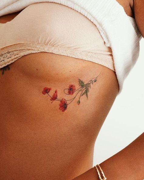 Poppy Arm Wrap Tattoo, Women’s Flower Tattoos, Red Ink Poppy Tattoo, Mexican Poppy Tattoo, Small Tat Ideas For Women, Poppy Flower Tattoos For Women, Poppy Plant Tattoo, Wildflower Poppy Tattoo, Tattoo Ideas Poppy Flower