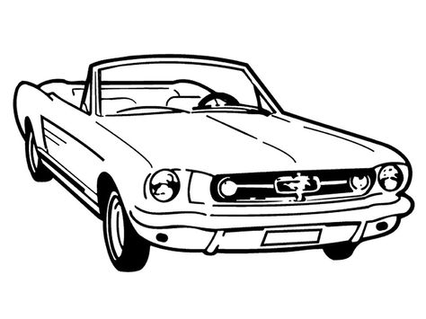 Vintage Old School Mustang Convertible Custom Made Decal, Wall Window Car Truck Trailer. Abstract, Racing, Hunting, Sports, Crossfit, Gymnastics, Floral, Name, Animal, Shape, Funny, Fundraiser, Logos, Skull Crossbones, Girly, Sick, illest, Show, Car Clubs, Daily driver, Advertise with Decals, ALL sizes AVAILABLE, MANY colors AVAILABLE,  JP DECALS DESIGNS- GUARANTEED To Last for 6 Years w/ Indoor and/or outdoor use ! **Buy ANY two decals get one FREE!** To Order- J_Podolak89@hotmail.com Mustang Drawing, Race Car Coloring Pages, 67 Mustang, Mustang Car, Cars Coloring Pages, Mustang Convertible, Clipart Black And White, Mustang Cars, Cool Coloring Pages