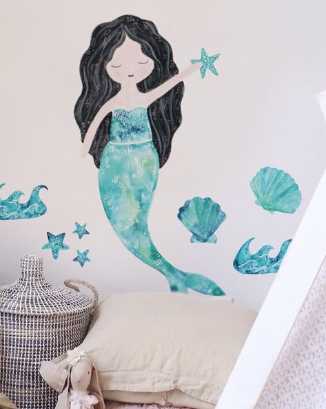 Playroom Wall Decals, Fantasy Land, Flowing Hair, Fantasy Sci Fi, Playroom Wall, Wall Stickers Kids, Window Decals, Window Stickers, Wall Decal